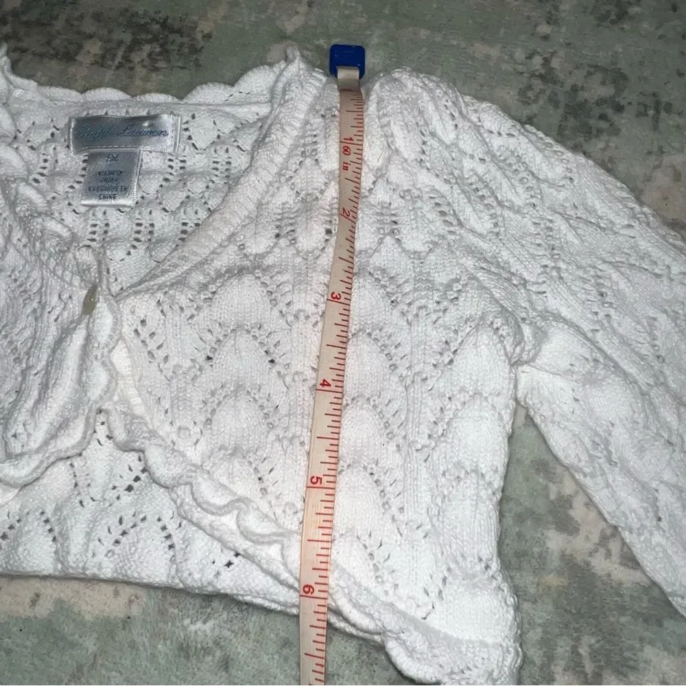 Ralph Lauren baby cardigan white size 6 month